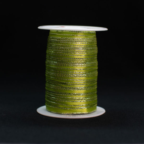 CINTA RASO LUREX PLATA CHINA 1093 7MM #1 VERDE LIMON