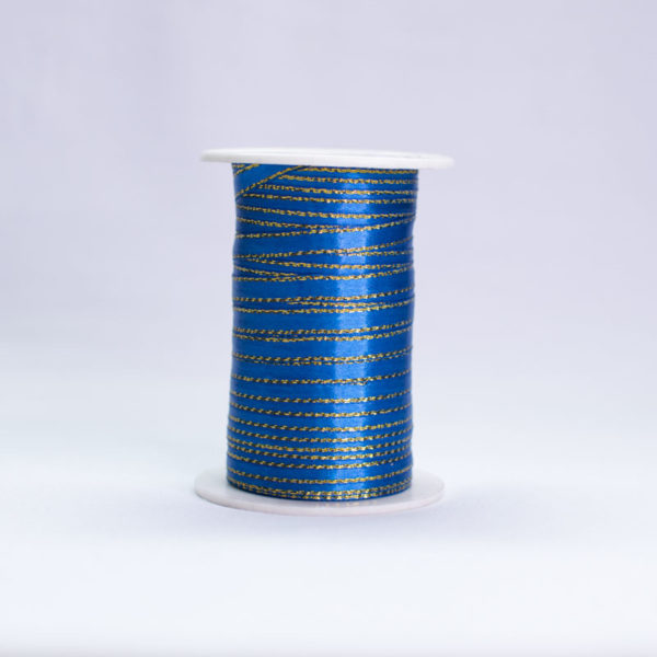 CINTA RASO LUREX DORADO CHINA 1093 7MM #1 AZUL REY
