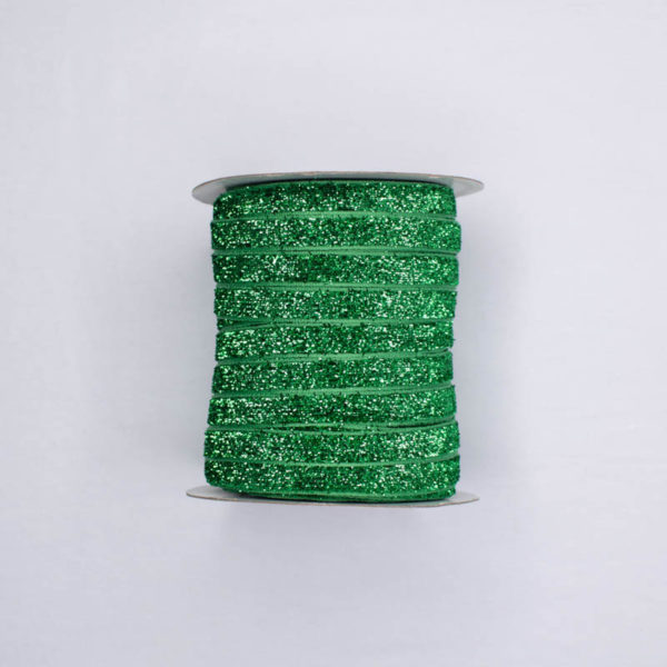 CINTA ESCARCHADA 5016 10MM VERDE NAVIDAD