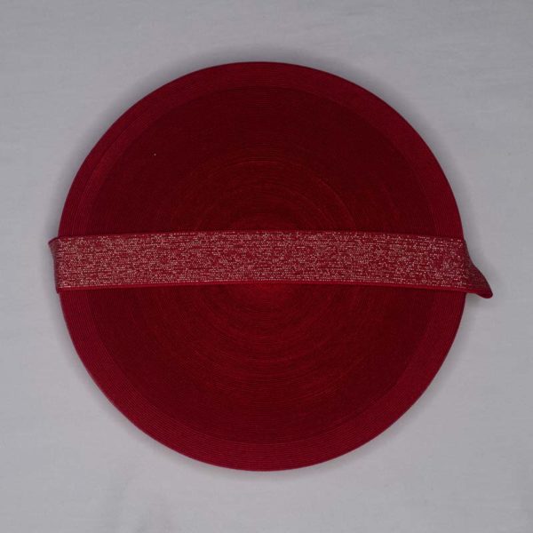 ELASTICO PLANO LUREX 227/30 30MM ROJO LUREX PLATA 3039 6901