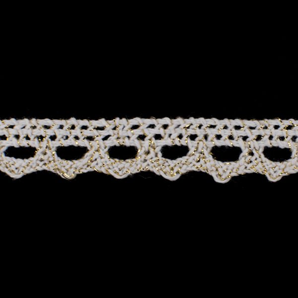 BOLILLO ALGODON BOMBAY LUREX BL-3 1CM BLANCO/DORADO