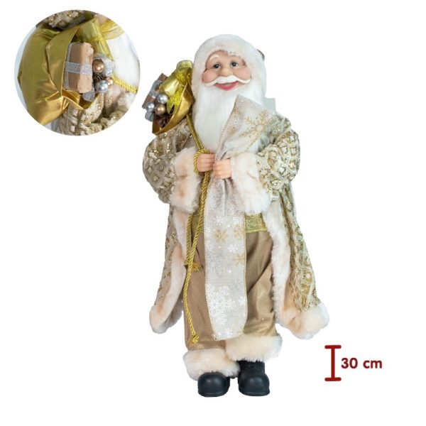 PAPA NOEL PARADO CON LISTA LC242112 30CM DORADO [24]